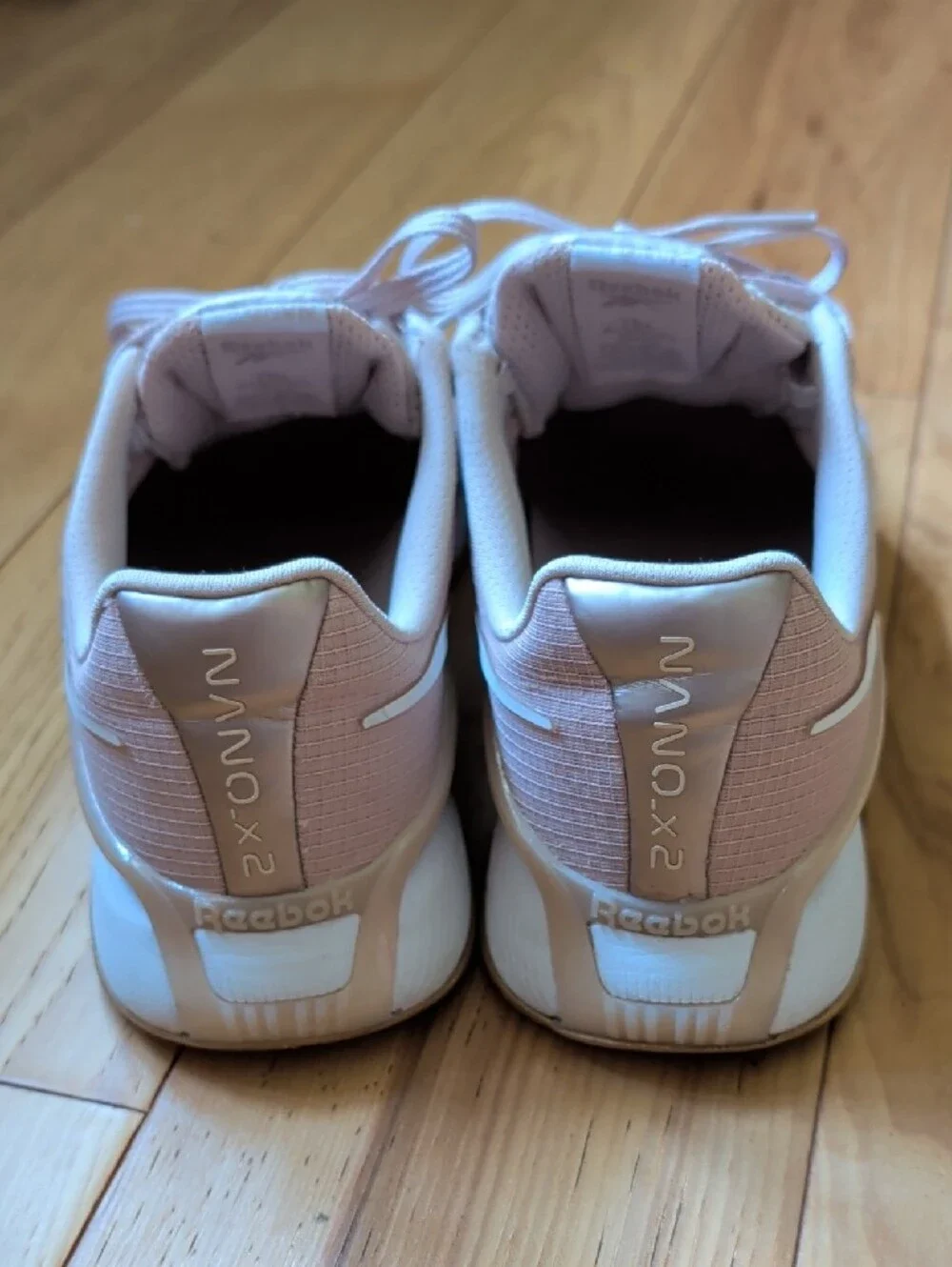 Reebok Light Beige Knit Lace-Up Sneakers
